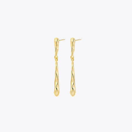 Gold-Plated Teardrop Dangle Earrings