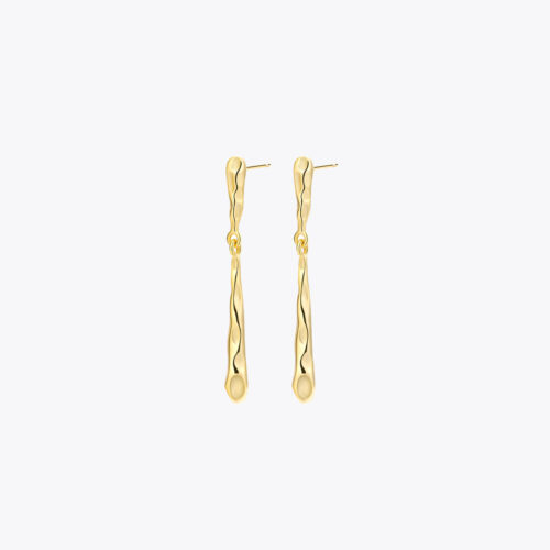 Gold-Plated Teardrop Dangle Earrings