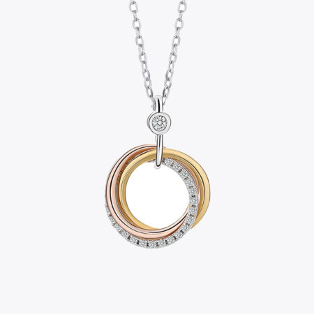Tri-Color Infinity Pendant Necklace