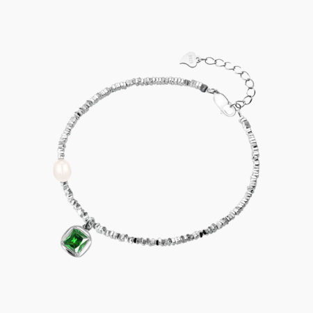 Green Diamond Pearl Bracelet